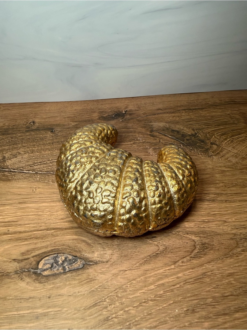 Anthropologie Gilded Croissant Trinket Box Gold Metal Jewelry Dish - Picture 4 of 4